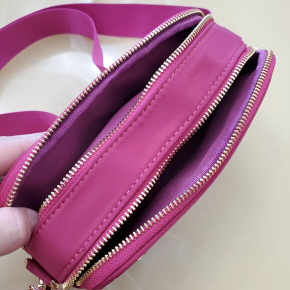 MERSI June Nylon Crossbody Bag in Magenta with Gold Hardware - Picture 15 of 15